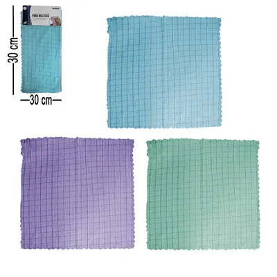 PANO DE LIMPEZA DE MICROFIBRA MULTIUSO 3 PECAS 30X30CM