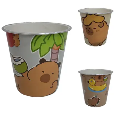 LIXEIRA DE PLASTICO REDONDA LABEL CAPIVARA 18,5X18CM DE Ø