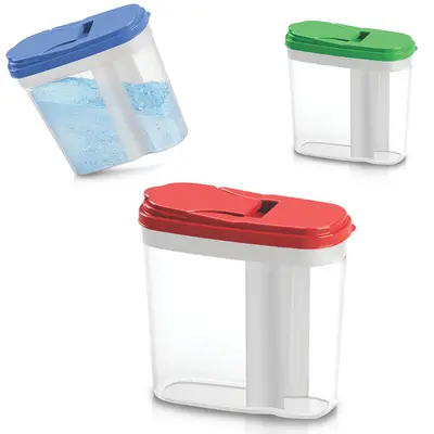 PORTA SABAO EM PO DE PLASTICO COM TAMPA COLORS 1KG 19X18X8,5CM