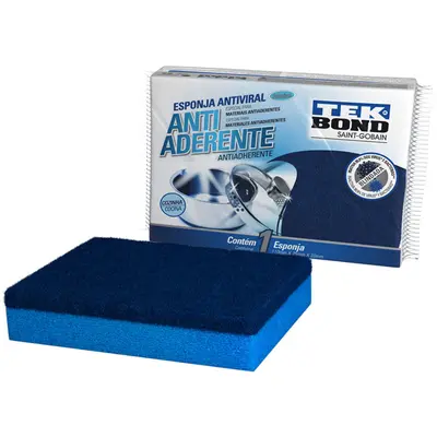 ESPONJA / BUCHA ABRASIVA ANTIVIRAL ANTIADERENTE DUPLA FACE BLINDADA 110X75X20MM
