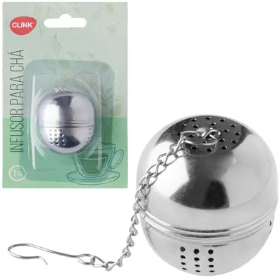 INFUSOR COADOR DE CHA DE INOX 4,5X4CM DE Ø NA CARTELA