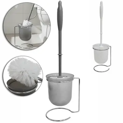 ESCOVA SANITARIA DE PLASTICO COM SUPORTE DE METAL 37CM