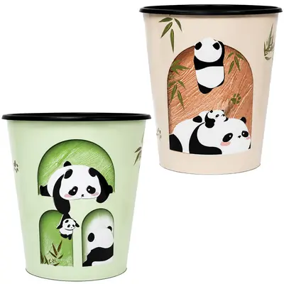 LIXEIRA DE PLASTICO REDONDA LABEL PANDA 26X24,5CM DE Ø