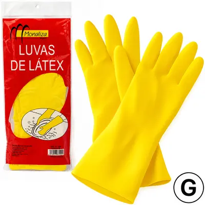 LUVA DE LATEX AMARELA MULTIUSO GRANDE