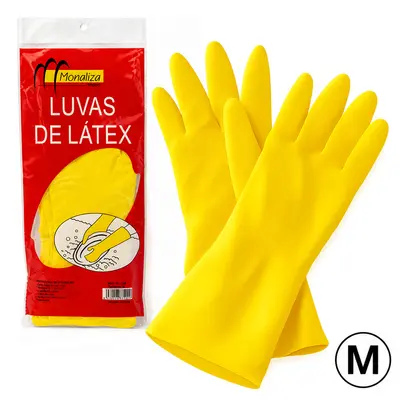 LUVA DE LATEX AMARELA MULTIUSO MEDIA