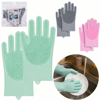 LUVA DE SILICONE PARA LAVAR LOUCAS 26X14CM