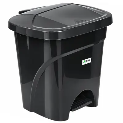 LIXEIRA COM PEDAL DE PLASTICO QUADRADA COM TAMPA PRETA 21L 41X35X33CM