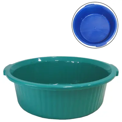 BACIA DE PLASTICO REDONDA CANELADA COLORS COM ALCA 10L 12,5X38,5CM DE Ø