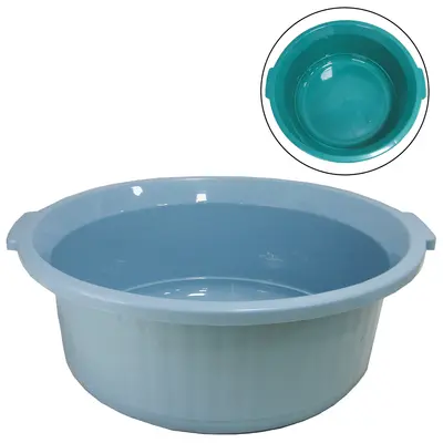 BACIA DE PLASTICO REDONDA CANELADA COLORS COM ALCA 18L 17X46CM DE Ø