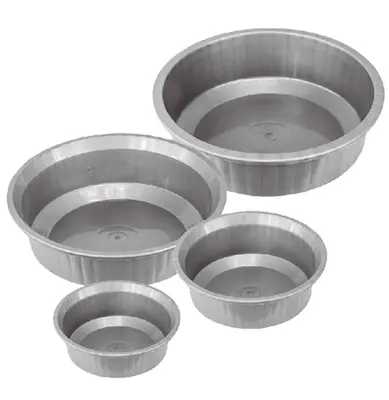 BACIA DE PLASTICO REDONDA CANELADA CINZA COM 4 PECAS