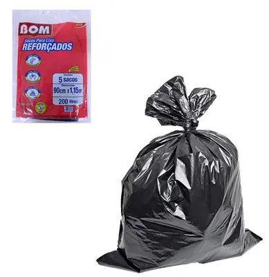 SACOS PARA LIXO REFORCADO 200L COM 5 SACOS 90CMX1,15M