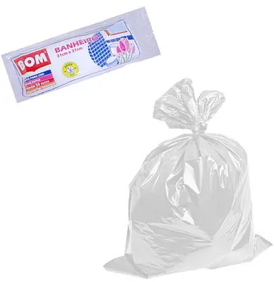 SACOS PARA LIXO ROLO BRANCO PARA BANHEIRO COM 50 SACOS 31X31CM