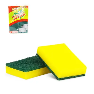ESPONJA / BUCHA ABRASIVA MULTIUSO DUPLA FACE COM 4 PECAS 100X70X20MM