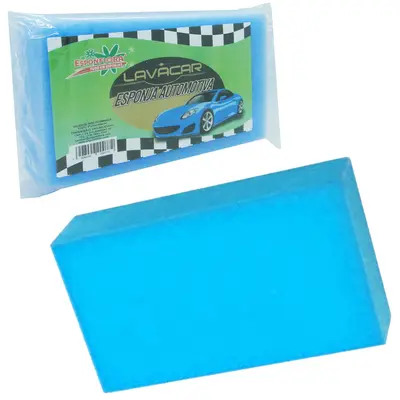 BLOCO DE ESPUMA / ESPONJA MULTIUSO AZUL LAVACAR 140X90X45MM
