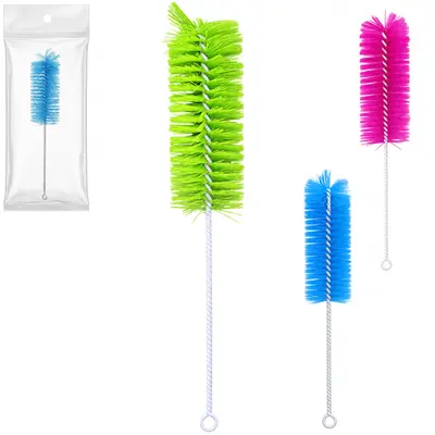 ESCOVA LAVA MAMADEIRA / GARRAFA DE NYLON CABO METAL COLORS 28CM