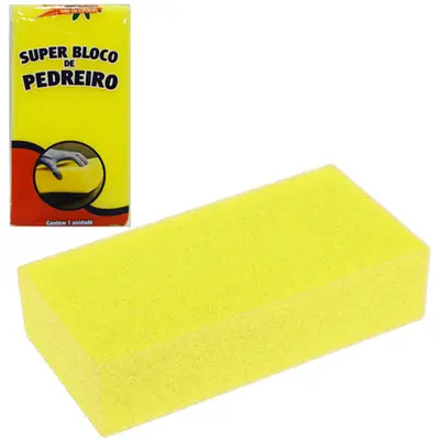 BLOCO DE ESPUMA / ESPONJA PARA PEDREIRO AMARELO 210X110X60MM