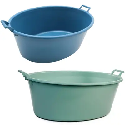 BACIA DE PLASTICO OVAL COLORS COM ALCA EXTRA G 54L 76X51X29CM