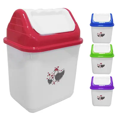 LIXEIRA DE PIA DE PLASTICO RETANGULAR COM TAMPA BASCULANTE COLORS 3,5L