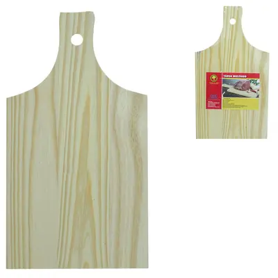 TABUA DE CORTE DE MADEIRA MULTIUSO TRADICIONAL COM PEGADOR Nº4 37X20CM