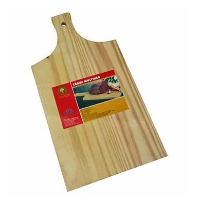 TABUA DE CORTE DE MADEIRA MULTIUSO TRADICIONAL COM PEGADOR Nº5 40X20CM