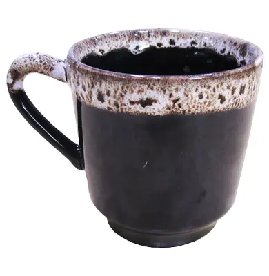 CANECA DE PORCELANA BORDA DECORADA 200ML