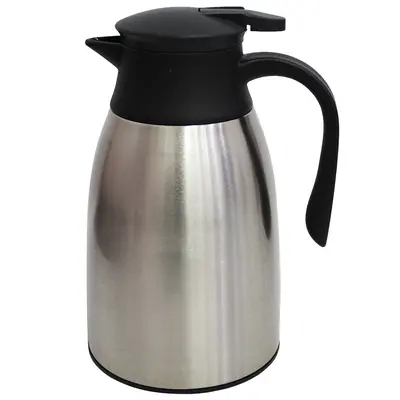 GARRAFA TERMICA INOX COM AMPOLA DE VIDRO COM GATILHO 1L