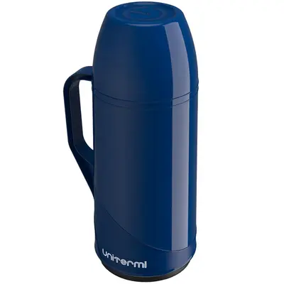 GARRAFA TERMICA COM AMPOLA DE VIDRO ROMA AZUL 500ML