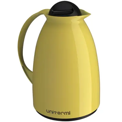 GARRAFA TERMICA COM AMPOLA DE VIDRO FLORENCA AMARELA 650ML
