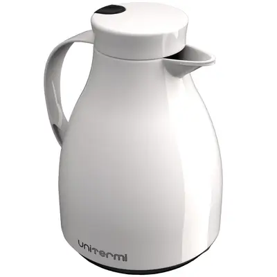 GARRAFA TERMICA COM AMPOLA DE VIDRO + GATILHO PARIS BRANCA 1L