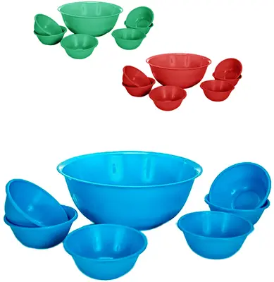 JOGO DE TIGELA DE PLASTICO REDONDA PARA SOBREMESA COLORS 7 PECAS