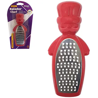 RALADOR DE INOX 1 FACE CHEF 14X4,5CM NA CARTELA
