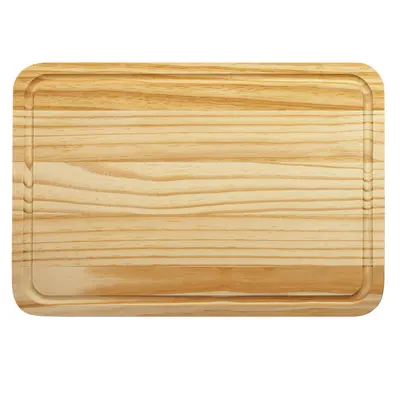 PRANCHA / TABUA DE CORTE DE MADEIRA PARA CHURRASCO / CARNE 44X30CM