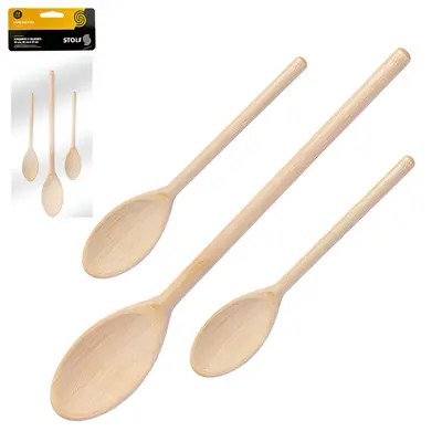 COLHER DE PAU COM 3 PECAS 32/26/24CM