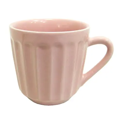 CANECA DE PORCELANA CANELADA ROSA 150ML