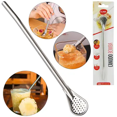 CANUDO COLHER BOMBA DE INOX 18X2,3CM