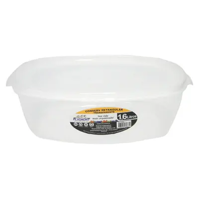 CONSERV DE PLASTICO RETANGULAR COM ALCA + TAMPA 1,6L