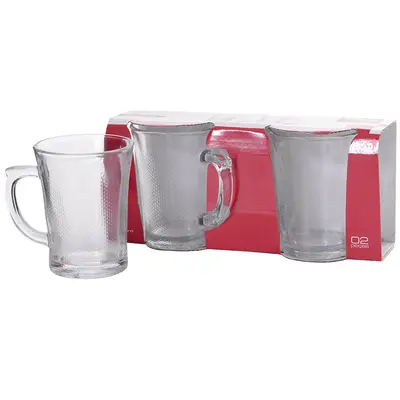 JOGO DE CANECA DE VIDRO PARA CAFE / CAPPUCCINO BARAKA COM 2 PECAS 170ML