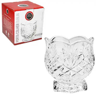 PORTA TALHER DE VIDRO CRISTAL DUBLIN 8,4X7,8CM DE Ø NA CAIXA