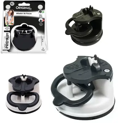 AFIADOR AMOLADOR DE FACA REDONDO COM BASE DE VENTOSA PREMIUM 6,5X6CM DE Ø