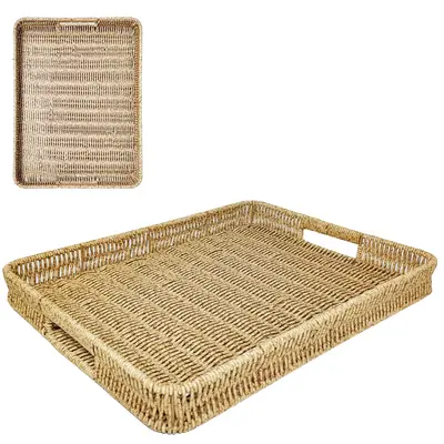 BANDEJA DE PLASTICO TIPO VIME RETANGULAR COM ALCA 39,5X30X4,5CM