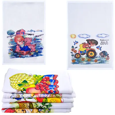 PANO DE PRATO DE ALGODAO VALENTINA ESTAMPAS SORTIDAS 60X35CM