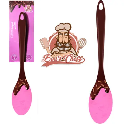 COLHER DE ARROZ DE SILICONE CALDAS BRIGADEIRO CABO ACRILICO BONS CHEFF 30,5X6CM