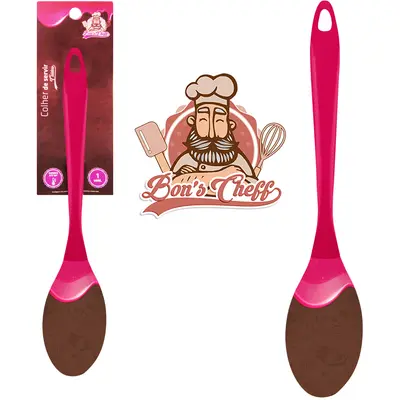 COLHER DE ARROZ DE SILICONE CALDAS MORANGO CABO ACRILICO BONS CHEFF 30,5X6CM