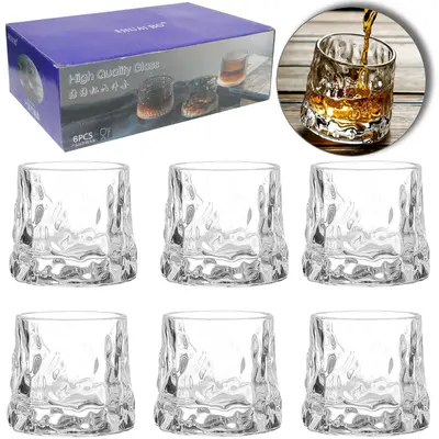JOGO DE COPO DE VIDRO WHISKY SWINGING GIRATORIO COM 6 PECAS 200ML