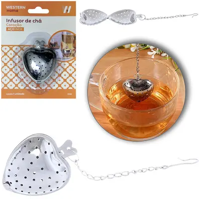INFUSOR COADOR DE CHA DE INOX MORANGO 5,5X4CM