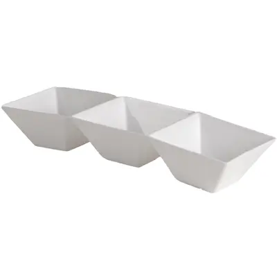 PETISQUEIRA DE PLASTICO RETANGULAR TRIPLA LE CHEF BRANCO 1180ML 35X11,5X6CM