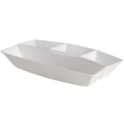 PETISQUEIRA DE PLASTICO RETANGULAR COM 4 DIVISORIAS LE CHEF BRANCO 1500ML 30X19,5X5CM