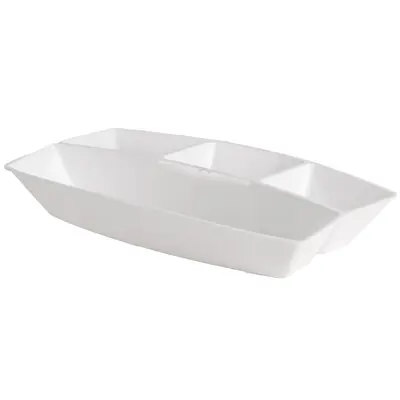 PETISQUEIRA DE PLASTICO RETANGULAR COM 4 DIVISORIAS LE CHEF BRANCO 2750ML 36X23,5X6CM
