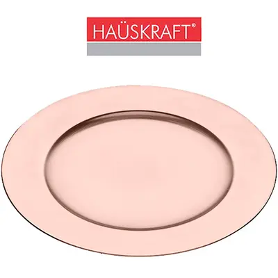 SOUSPLAT DE PLASTICO REDONDO METALLIC ROSE GOLD HAUSKRAFT 33CM DE Ø