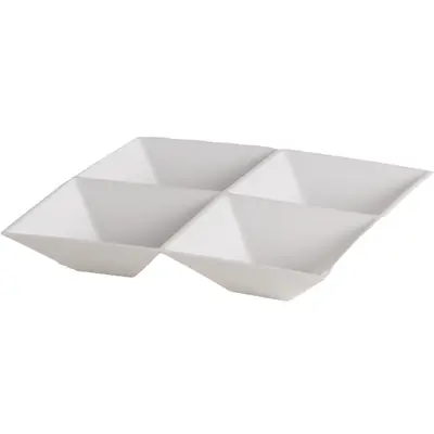 PETISQUEIRA DE PLASTICO QUADRADA COM 4 DIVISORIAS LE CHEF BRANCO 685ML 21,5X3,5CM